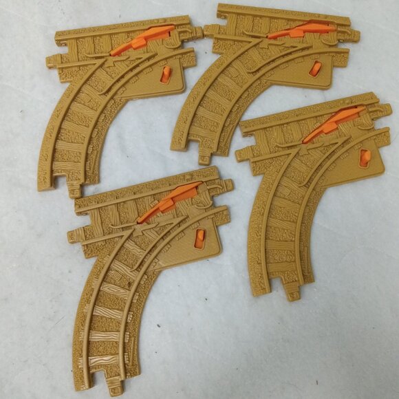 Fisher Price GeoTRAX Brown Tan Railway Switch Tracks Lot of 4 - Picture 1 of 2